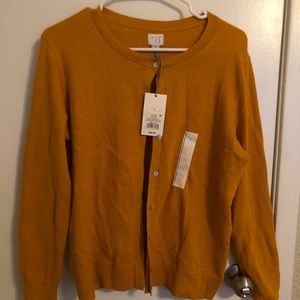 [2 for 10] NWT Mustard Button Down Sweater